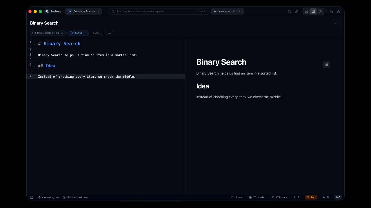 Markdown editor and preview loop in Notexs
